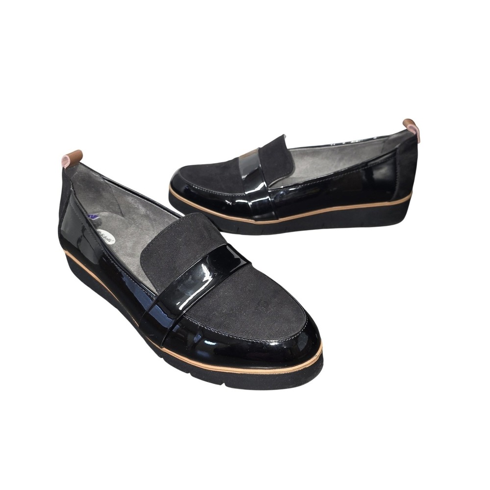 Dr. Scholl's Watson Loafer Shoes Women 8.5 Black Patent Slip On Comfort Casual